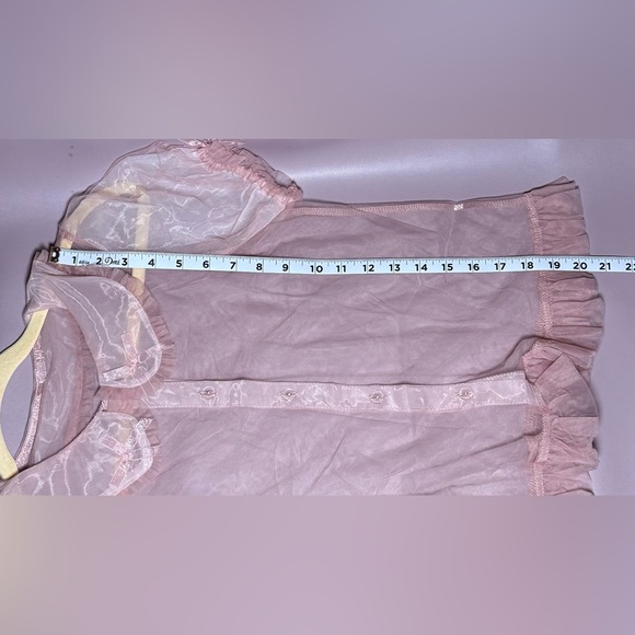 Pink Ruffled Mesh Top - Picture 3 of 6